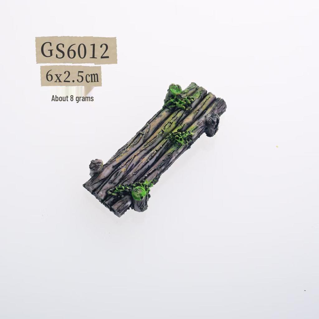 Fish Tank Decor: Artificial Mountain & Wooden Suspension Bridge Set