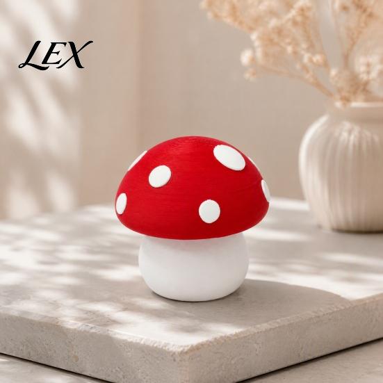 Desktop Clicker Ornament 3D Printed Mushroom Toy, Button Fidget Toy for PLA Stress Relief, Mini Finger Backpack Decoration Decompression