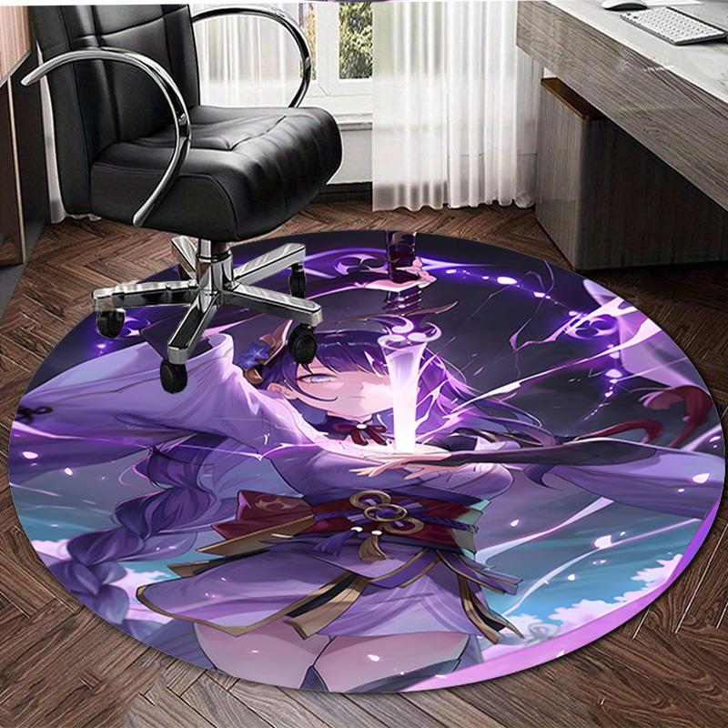 1pc Genshin Impact Beelzebul2 Design Printed Area Round Carpet for Bedroom Living Room Home Decor Rugs Mat Non Slip Mat Rug for Bedside