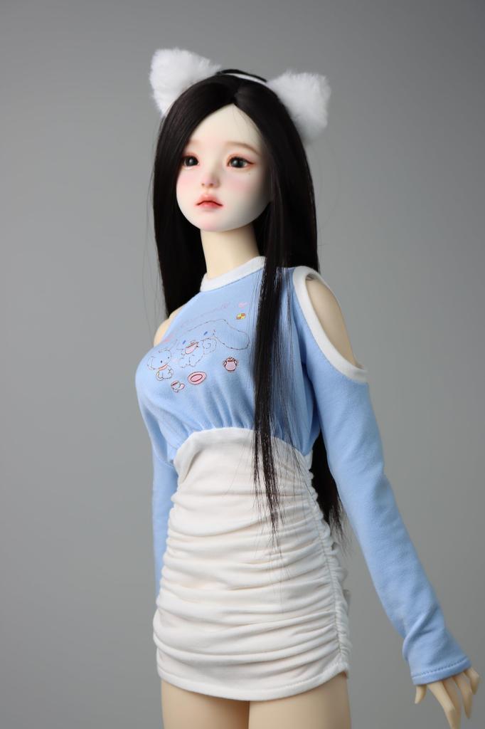 HAMRETHYPPZ 13 14 16 BJD Dětský oděvní set, BJD Dětské oblečení bjd panenka šaty s odhalenými rameny, roztomilé šaty, roztomilé šaty, šaty s dlouhým rukávem,