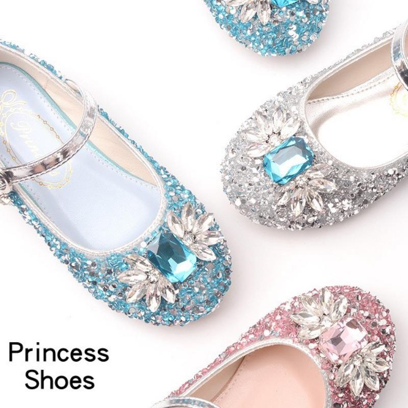 Mädchen Modische Prinzessin Schuhe Kinder Kristallschuhe mit Kleid Performance Schuhe Laufsteg Weichsohlige Kleine Lederschuhe