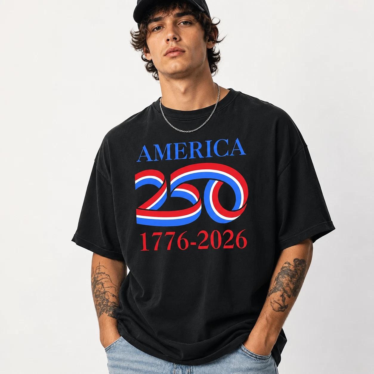 USA 250th Birthday T Shirt 1776 2026 Patriotic Independence July 4th Tee XXL