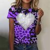 Damen 3D Liebesherz Druck T-Shirt Günstige Kleidung Für Frau Street Lässig Mode Damen T-Shirt Kleidung Harajuku Tee Tops