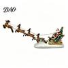Colorful LED Holiday Lights Christmas Deer Pulling Sled Figurine, Santa Reindeer Scene Decor with Home Fireplace Ornaments Lights, Tabletop