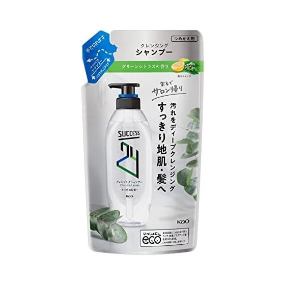 Success 24 Cleansing Shampoo Refreshing Green Citrus Scent Refill 280ml Salon Finish Hair/Skin Refreshing
