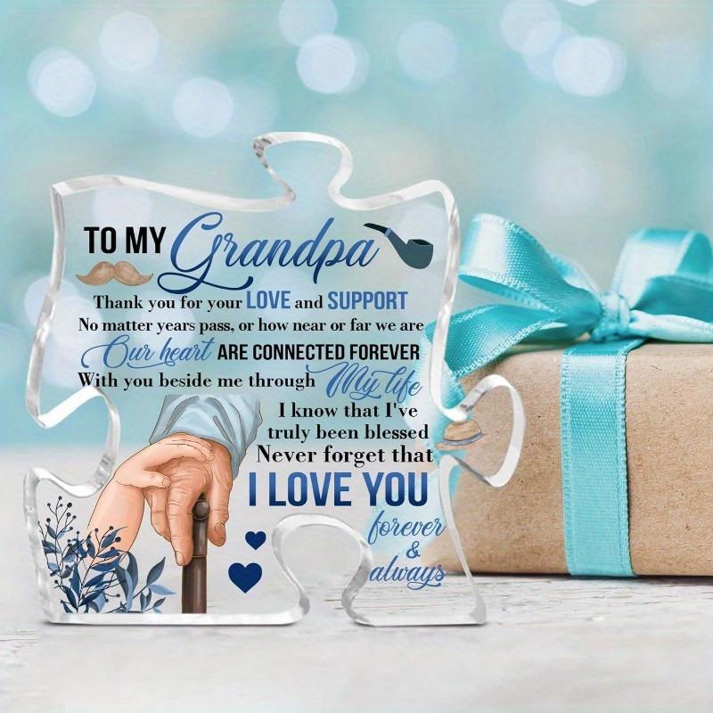 CEZII Grandpa Gift from Grandchildren, to My Grandpa Puzzle Acrylic Plaque, Fathers Day Birthday Gifts for Grandpa Grandfather