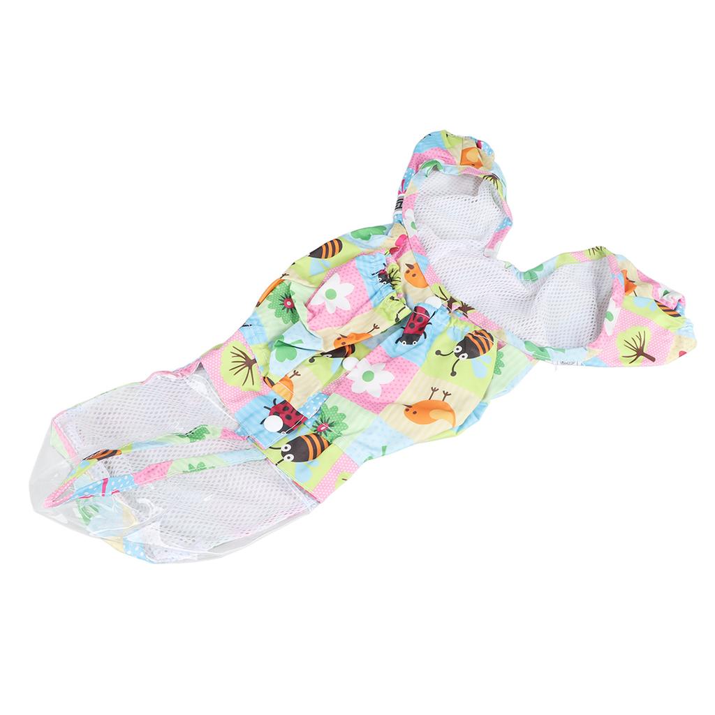 Pet Hoodie Raincoat Reflective 4 Legged Fully Wrapped Comfortable Breathable Cute Dog Rain Jacket for Pet Supplies