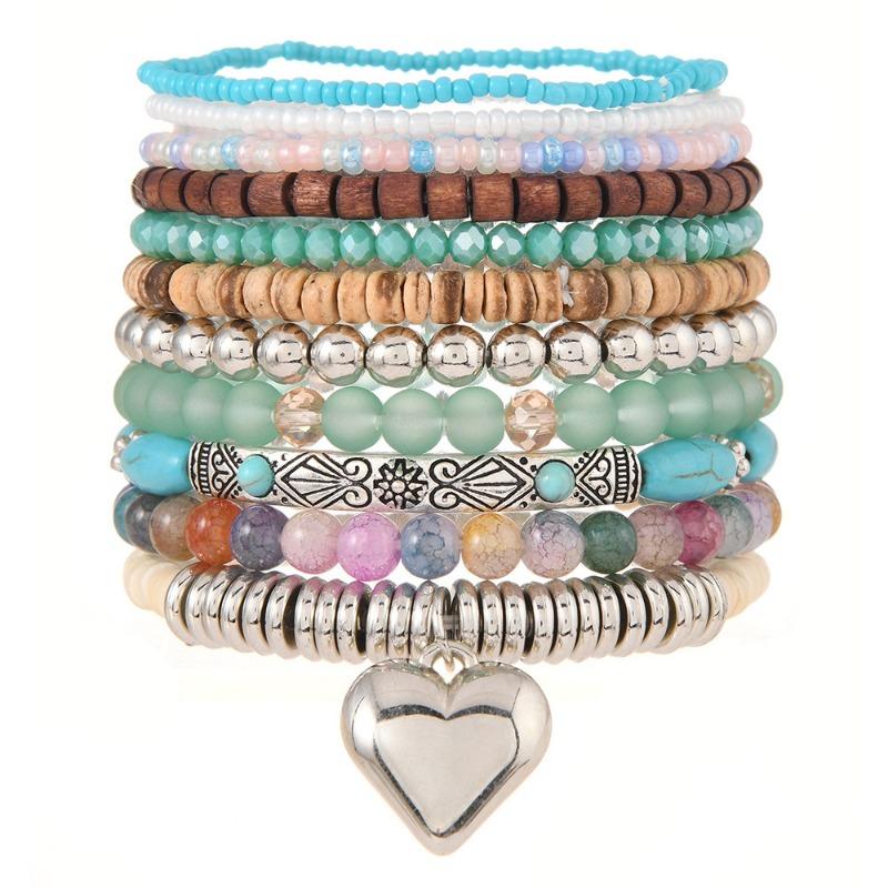 Neues Kokosnussperlen Perlen Elastische Schnur Herrenarmband Armband Armband