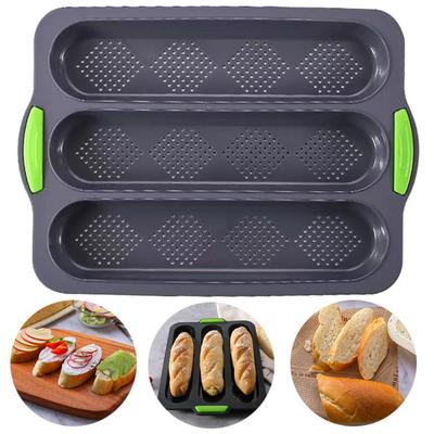Useful 3 Slots Baking Supplies Anti-deformed Safe Convenient Loaf Mould for Household Baking Mold