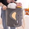 Cute Cartoon Animal Felt Storage Basket Large Capacity Foldable Laundry Hamper for Kids Bedroom Toy Organization