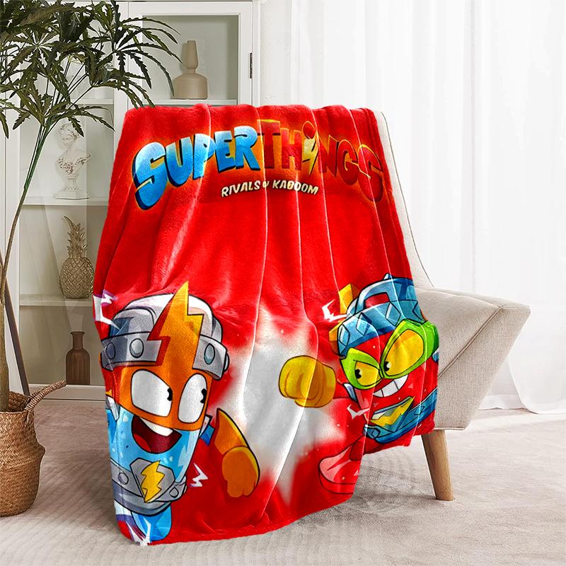 1pc Blanket Superthings2 Print Design, Lightweight Blanket for Sofa, Bed- Soft &Warm, Gift for All Seasons like Christmas, Halloween