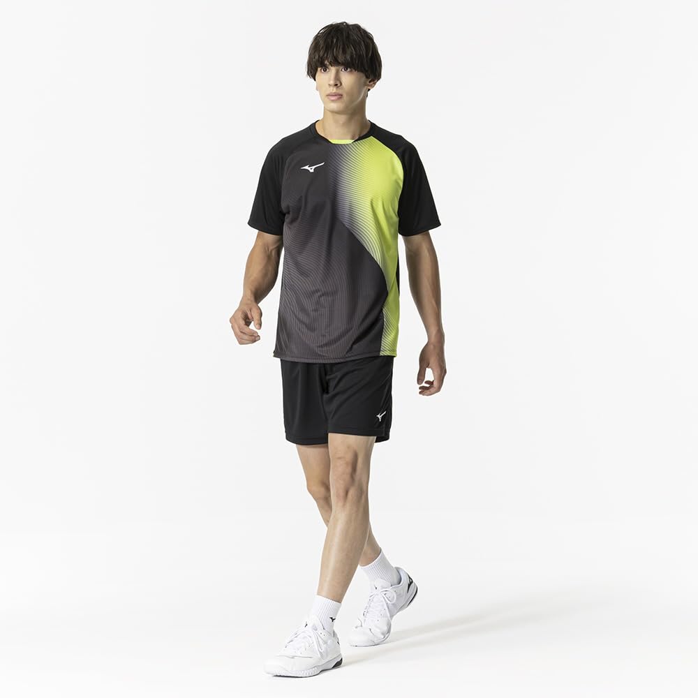 Table Tennis Game Short JTTA Size M Shirt, Sleeve, Certified, Moisture-Wicking, Quick-Drying, Unisex, Adult, Black, (82JAB102)