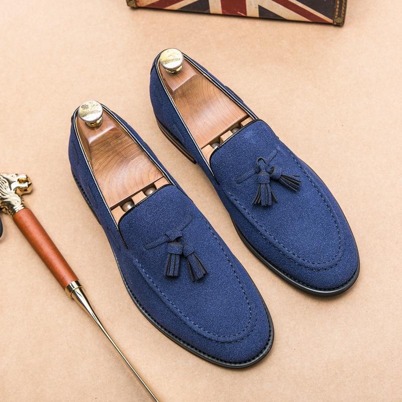 Plus Size Men's Round Toe Leather Slip-On Loafers - Solid Color Retro Moccasins
