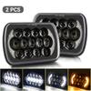 2pcs 55W Led 5x7" 7X6" Inch Retangular Feixe Farol Com High/Low DRL Square Headlight for Jeep Cherokee XJ Wrangler Truck 4X4