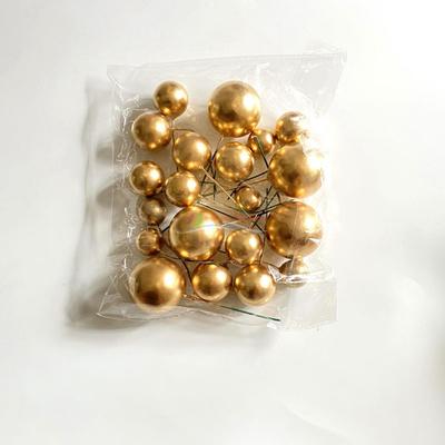 20PCS Ornament 2cm-4cm Spheres Cake Topper Mixed Cake Decoration Artificial Balls DIY Glitter Balls Set Party