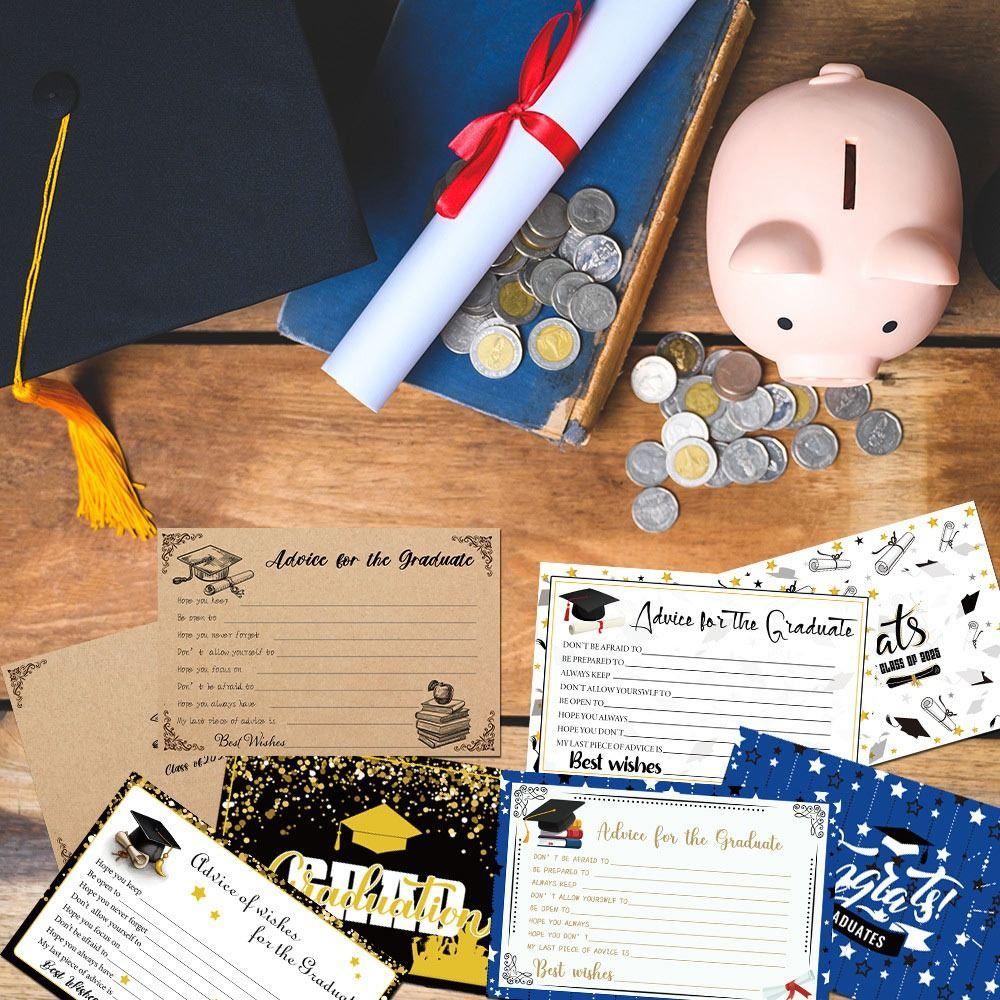 8 ks Papírové karty s radami pro absolventa Rady pro absolventa Dárky pro absolventa Maturitní večírek