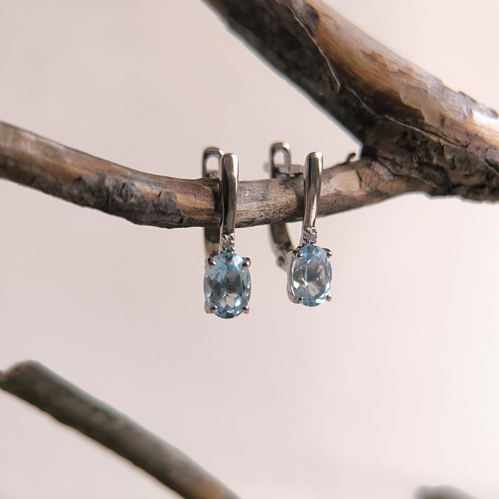 Серебряные серьги с натуральным топазом 1.995ct (2188346)
