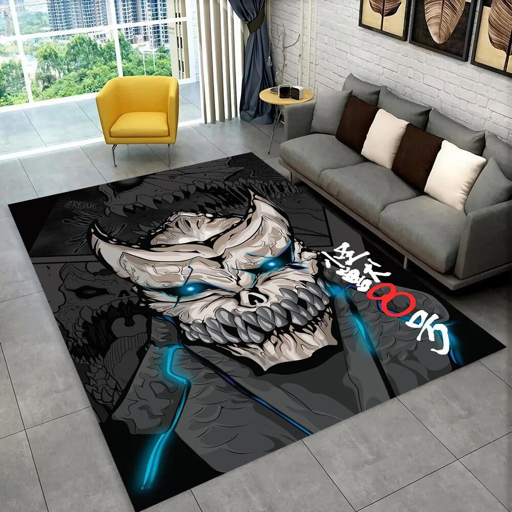 Tappeto Cartoon Anime Kaiju No.8 3D per Soggiorno Camera da Letto Casa Decorazione Divano, Tappetino Antiscivolo per Giochi Bambini Regalo