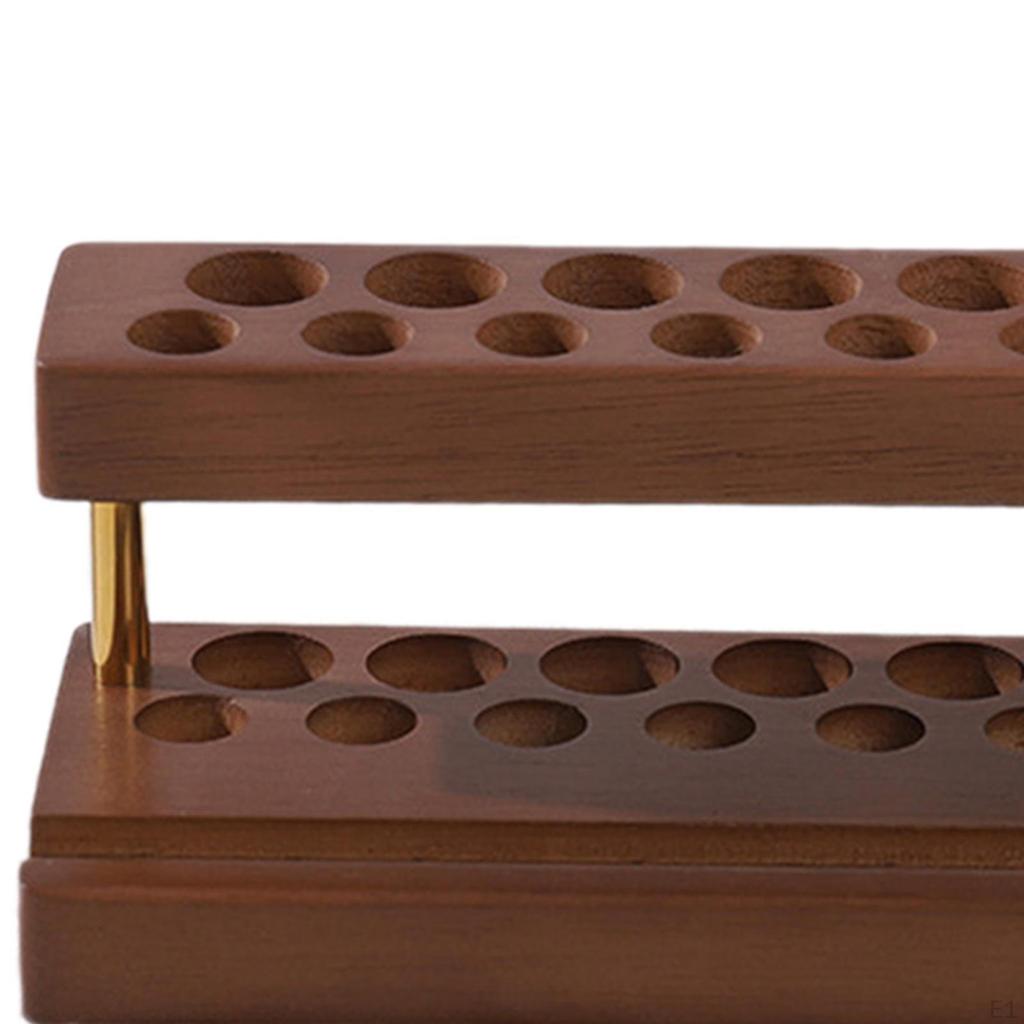 15 Slot Wooden Organizer for Pens and Cellphones In Living Room