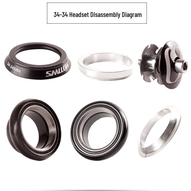 Smllow 34/42/44mm Integrated Headset Bearings for Mountain Bike, Straight/Tapered Tube
