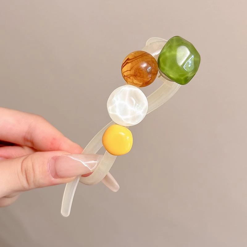 1pc Flower Beaded Straight Hair Clip Women Twist Hair Clip Shark Clip Back Of Head Hair Accessories