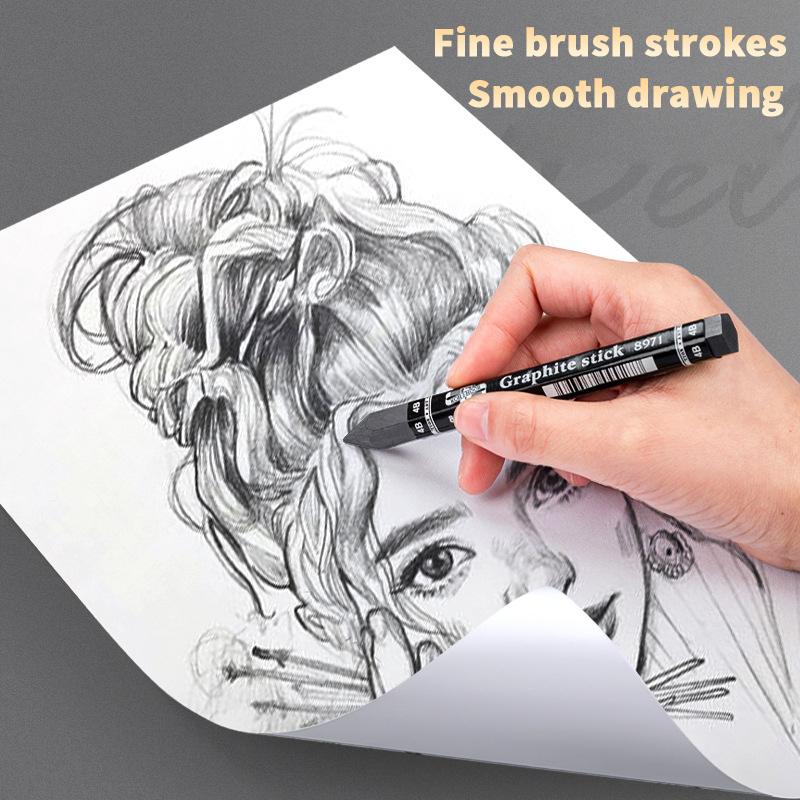 Hexagonal Graphite Stick for Drawing Sketch Shading Pencils Artist Sketching Black Charcoal Chalk Student Art Painting Supplies