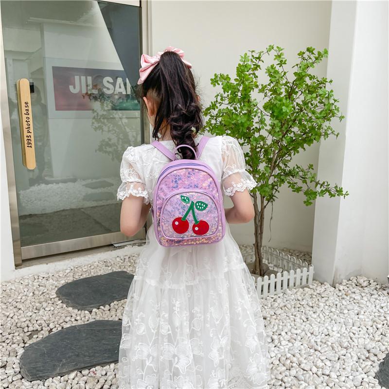 Cute And Stylish Cherry Design Pu Leather Backpack For Girls With Breathable Durable Features