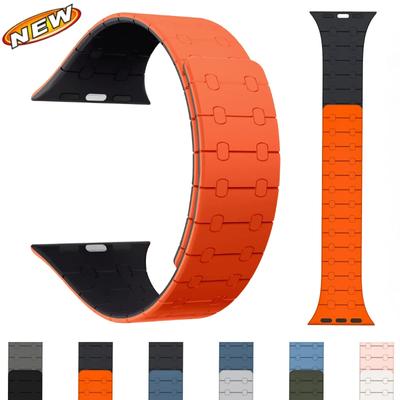 Horlogeband Magnetische Siliconen Lusband Voor Apple Watch Band Ultra 49mm 45mm 44mm 42mm 40mm 41mm Schakelarmband Correa iWatch 9 8 7 6 5 4 SE