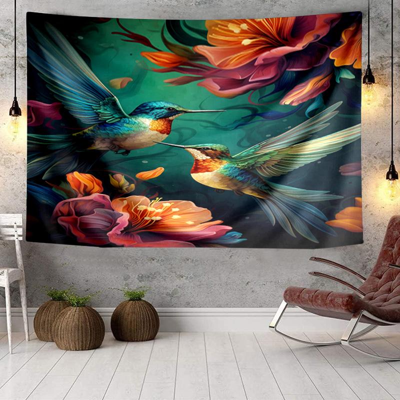 Hummingbird In Bloom Tapestry Room Decoration Wall Hanging for Living Room Bedroom, Dormitory, Birthday and Christmas Gifts