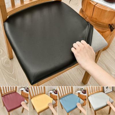 Chair Cover Waterproof High Elasticity Faux Leather Anti-slip Easy Install Seat Protector