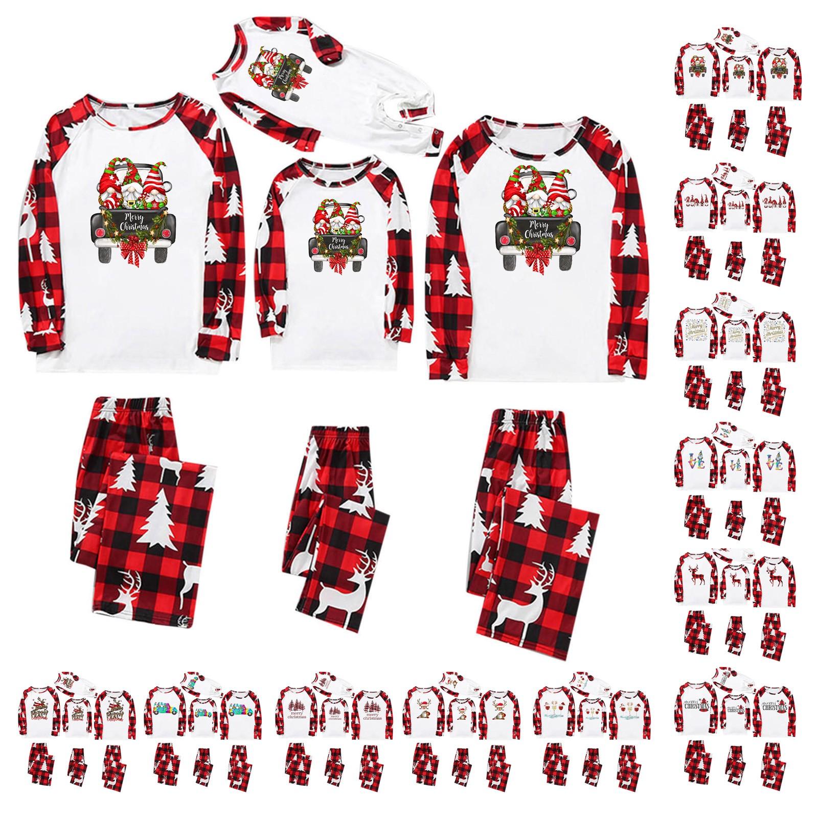 

Комплект из топа и брюк с рождественскими принтами для всей семьи Одинаковые комплекты для всей семьи