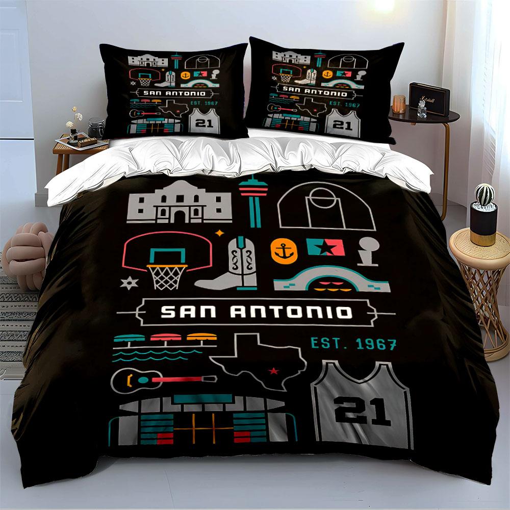 San Antonio Iconic Landmarks Bedding Duvet Cover Set Duvet Cover Pillowcases (1*Duvet Cover 2*Pillowcases, without duvet insert)