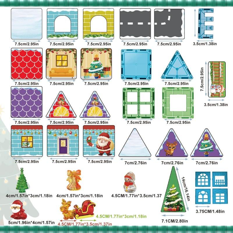 7.5cm Magnetic Building Tiles Christmas Gift Kids DIY 3D Puzzle Educational Toy Ages 4-6