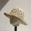 Flower Handmade Fisherman Hat Straw Material Sun Hat Fashion Panama Straw Hat  Beach