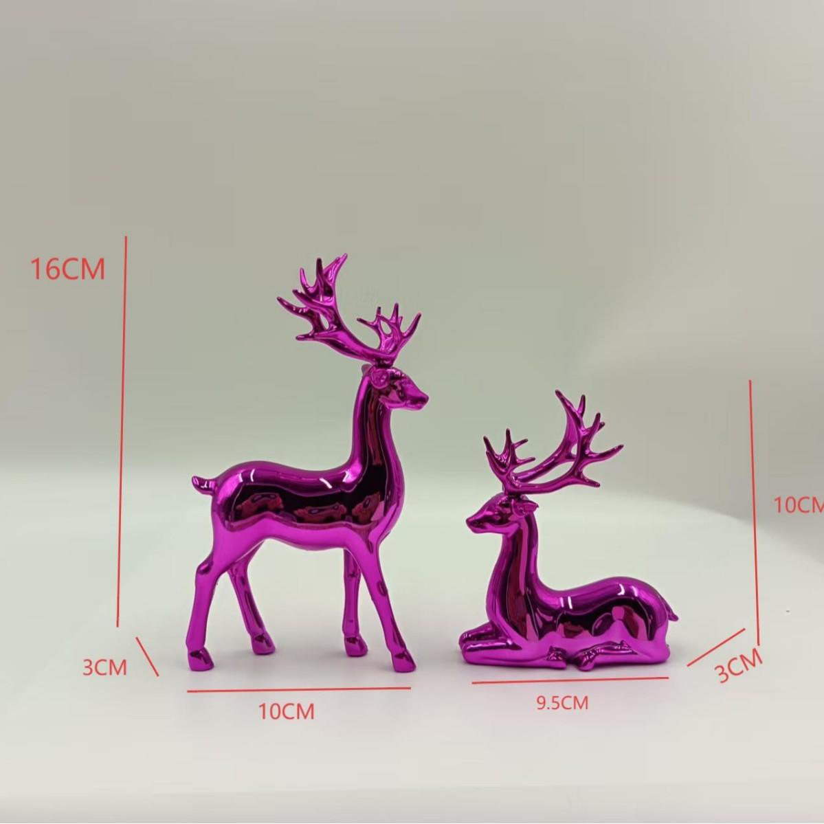 Modern Electroplating Golden Deer Wine Cabinet Decoration for Home Living Room TV Cabinet Decorative Antelope Home Ornament фиолетовый