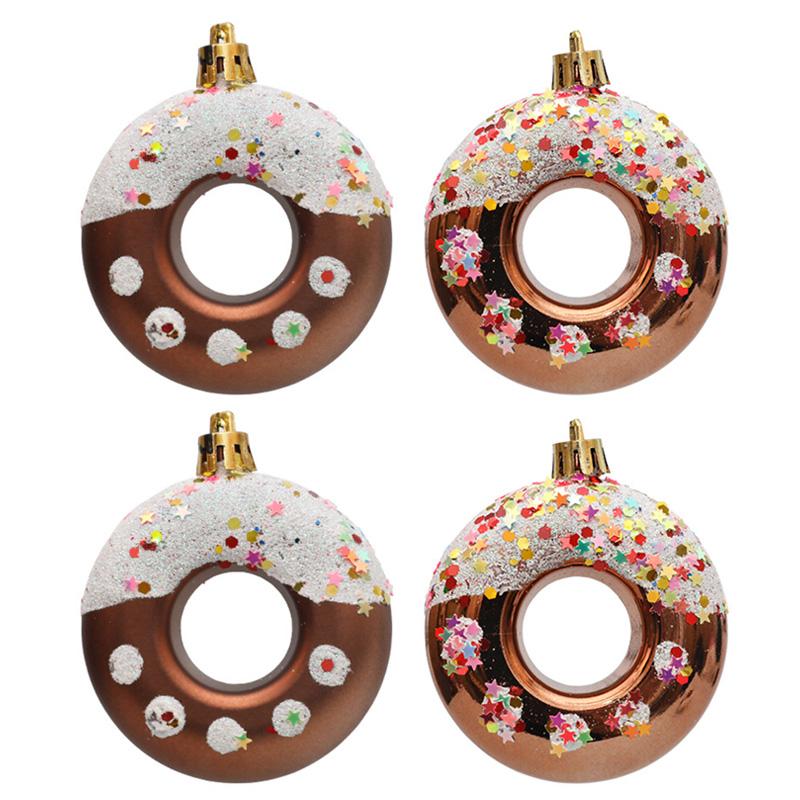 4Pcs Lovely Donut Christmas Tree Decoration Christmas House Hanging Ornament