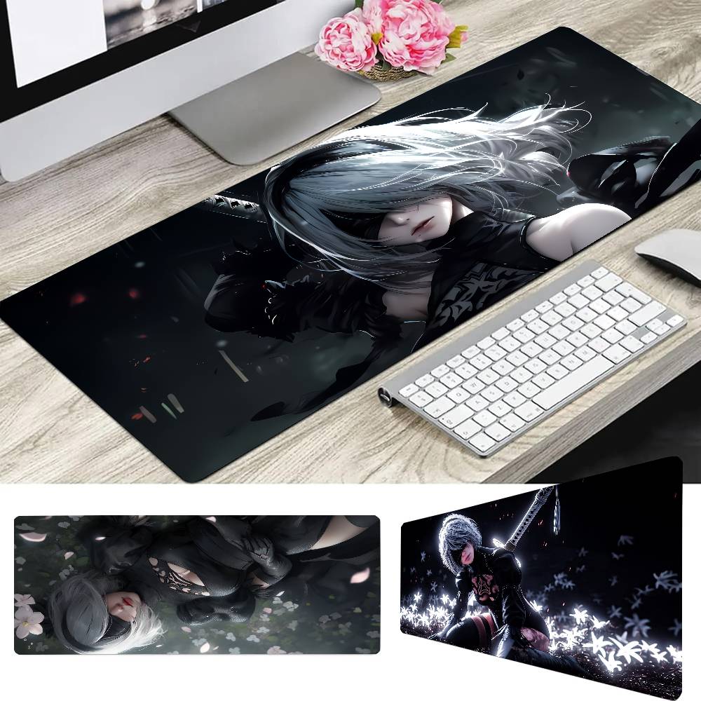 Nier Automata Anime Fight Game Mousepad Mouse Mat Desk Mat With Pad Gaming Accessories Prime Gaming XXL Keyboard Pad Padding M