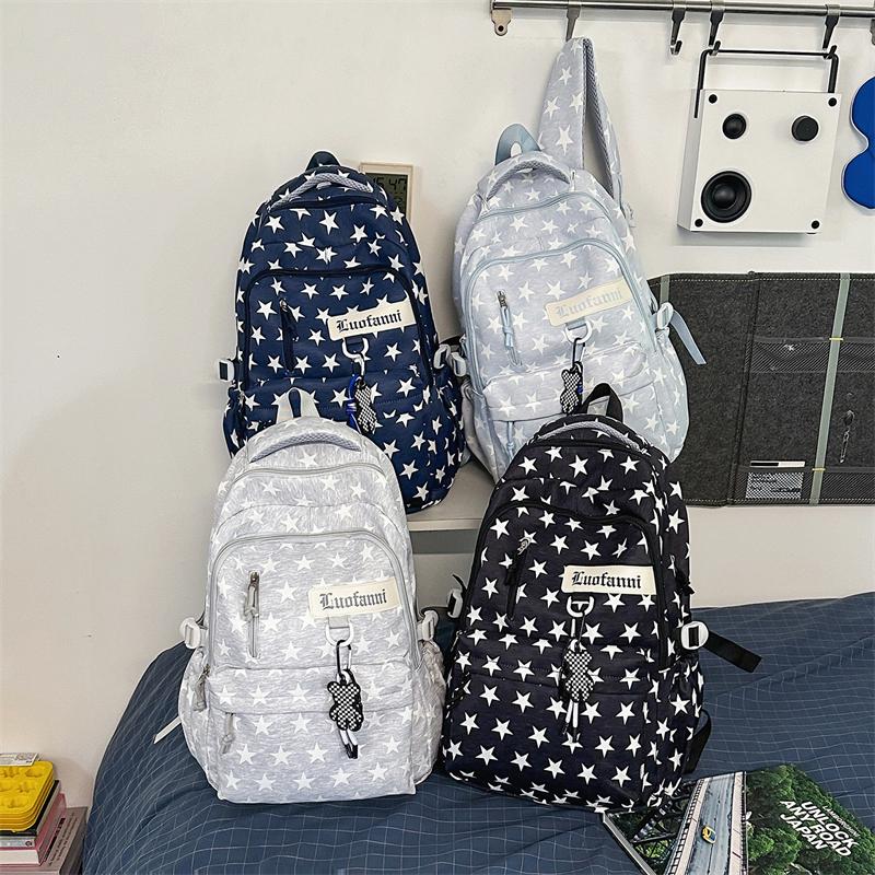 College Style Student Schoolbag Star Printed Large Capacity Backpack
