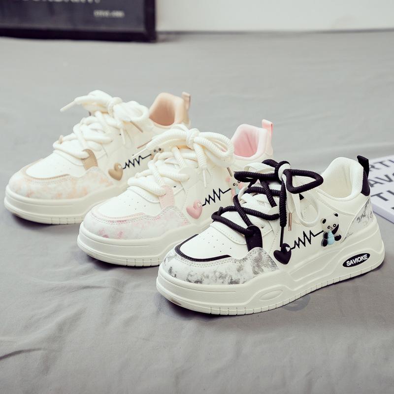 Fashion Women's Vulcanized Shoes Womens Sneakers Walking Flat Low Top Casual Lace Up Platform Tennis Fashion Shoes Classic Skateboard