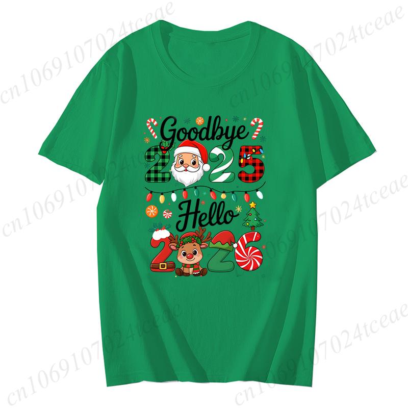 Goodbye 2025 Hello 2026 Tee Happy New Year 2026 Crew TShirts Christmas Matching Family tops New Year New Me TShirts Gift S
