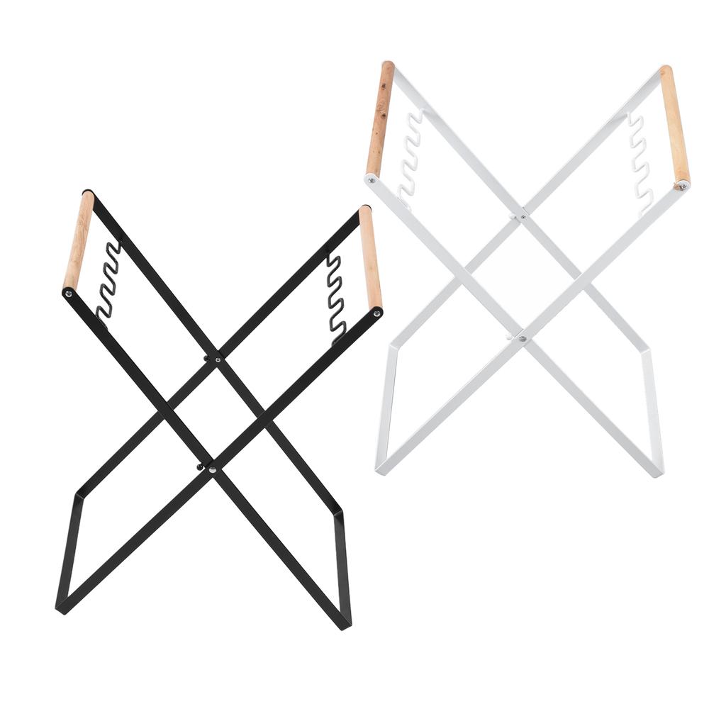 Trash Bag Holder Portable Collapsible Sturdy Durable Iron Rubber Wood Widely Used Garbage Bag Holder