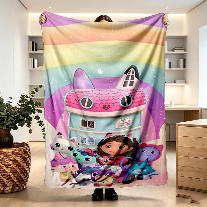 Gabby's Dollhouse Print Blanket - Soft & Comfortable, for Bedroom, Travel, Sofa, Home Decoration - Birthday Christmas Gift for Friend