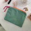 Women Girls Plaid Makeup Bag Cotton And Linen Cosmetic Bag With Zipper Pouch Simple Portable Large Capacity Storage Bag Fashion
