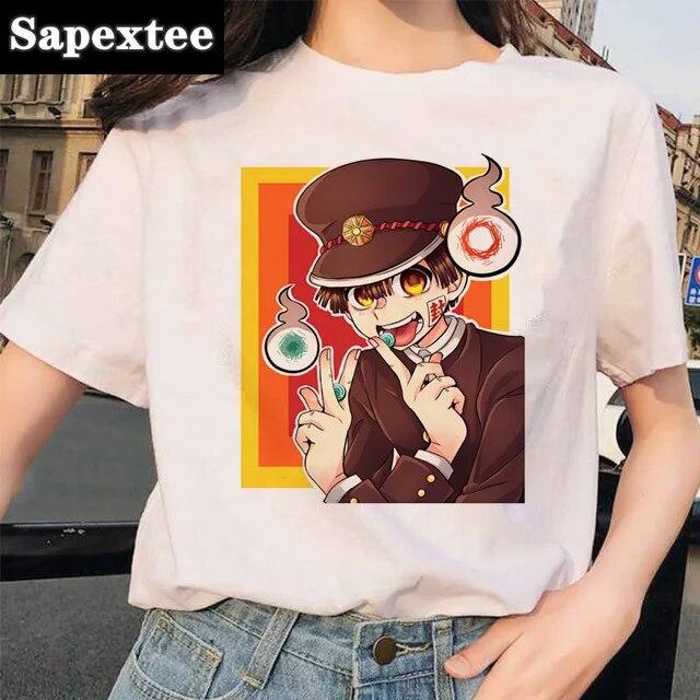 Toilet-Bound Hanako-kun Print T-Shirts Damen Harajuku Ullzang Mode T-Shirt 90er Grafik Lustiges Unisex T-Shirt Sommer Top Tee FeUnisex