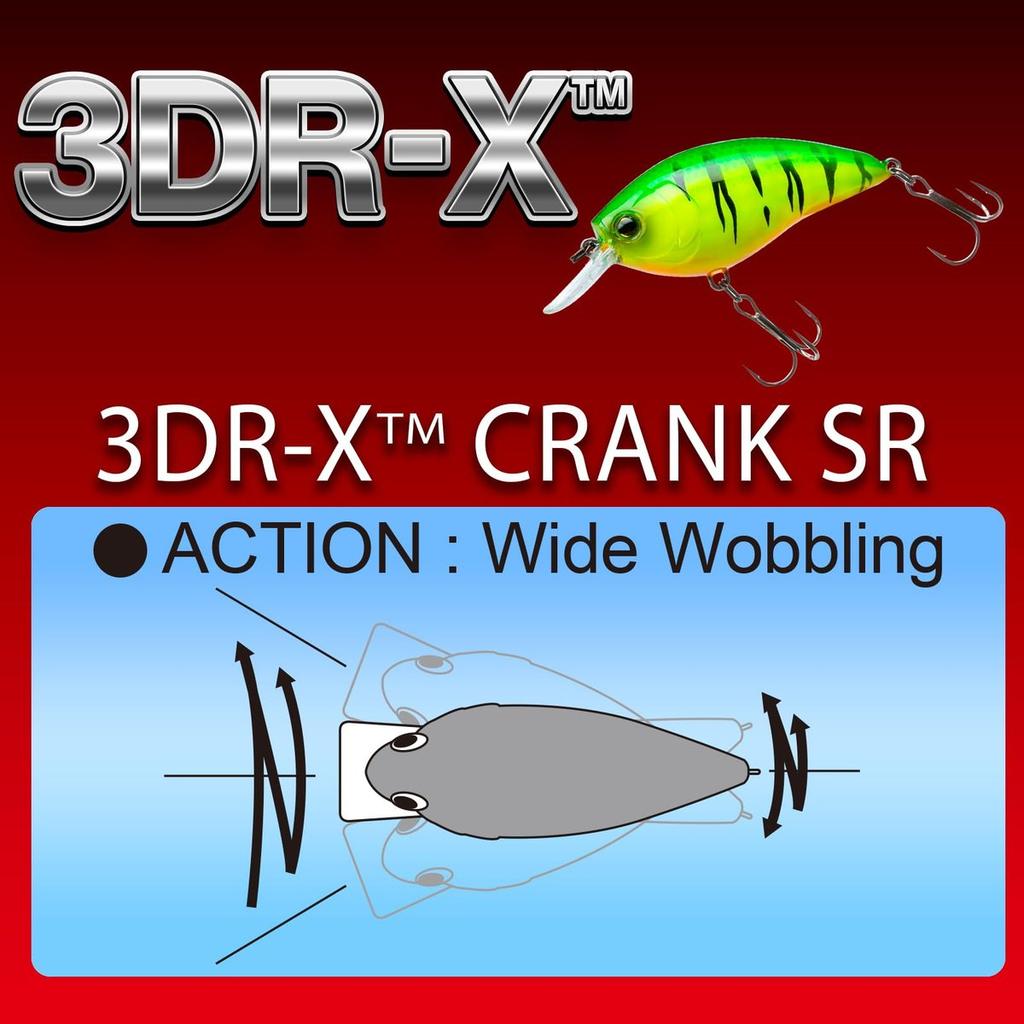 YO-ZURI 3DR-X Crank SR Floating Crankbait 50mm 8g Bass Fishing Lure Matt Fire Tiger