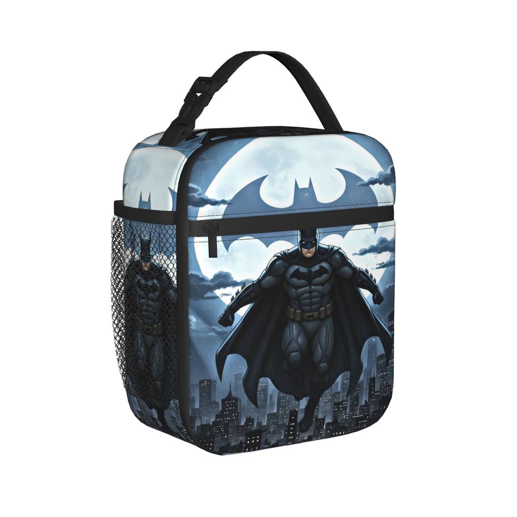 B-Batmans Cartoon Lunch Bag Office Portable Insulated Thermal Tote Handbags For Girl Boy  Oxford Print Cooler Bag