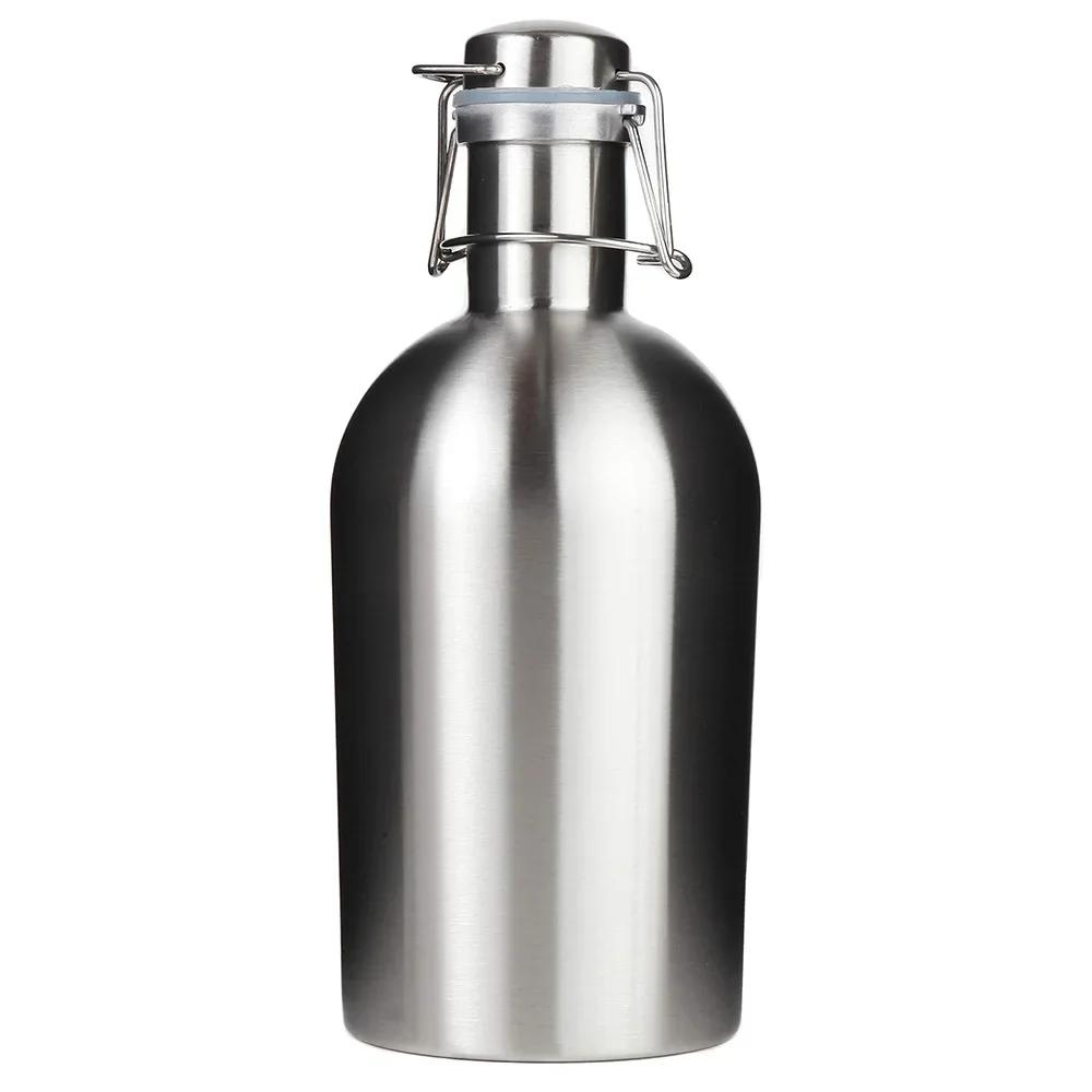 32/64 uncí Domácí pivo Growler 304 Nerezová ocel Domácí pivo Výklopný uzávěr Láhev na pivo Growler Víčko bez BPA