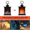 LED Lantern Fireplace Flameless Log Fire Flicker Flame Christmas Decoration Lamp