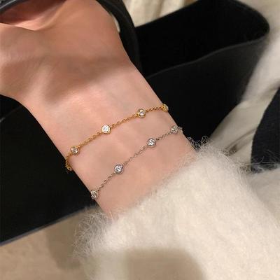 Korean Style 925 Sterling Silver Bubble Sparkling Diamond Bracelet for Women - Elegant, Versatile, and Exquisite Design