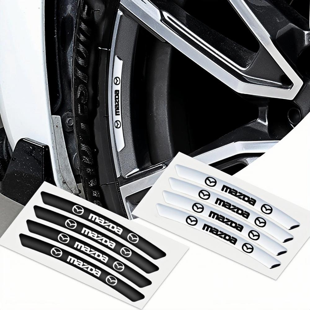 4Pcs Aluminum Wheel Stickers Decals for Mazda 3 6 CX-3 CX-5 CX-8 F CX-30 MX-5 Sport Car Rim Badge Decor Exterior Accessories